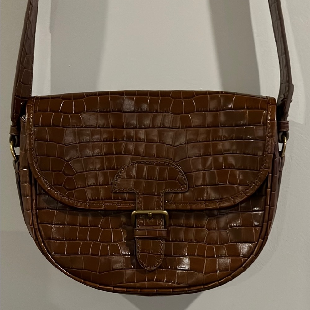 J. Crew Leather Crossbody Bag in Brown (NWT)